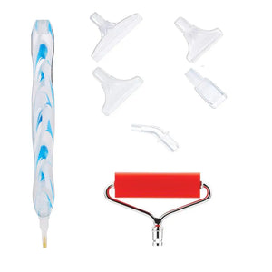 Roller Diamond Painting Pen with 5 Replaceable Tips - Blue Ripple - Diamond Painting Accessory