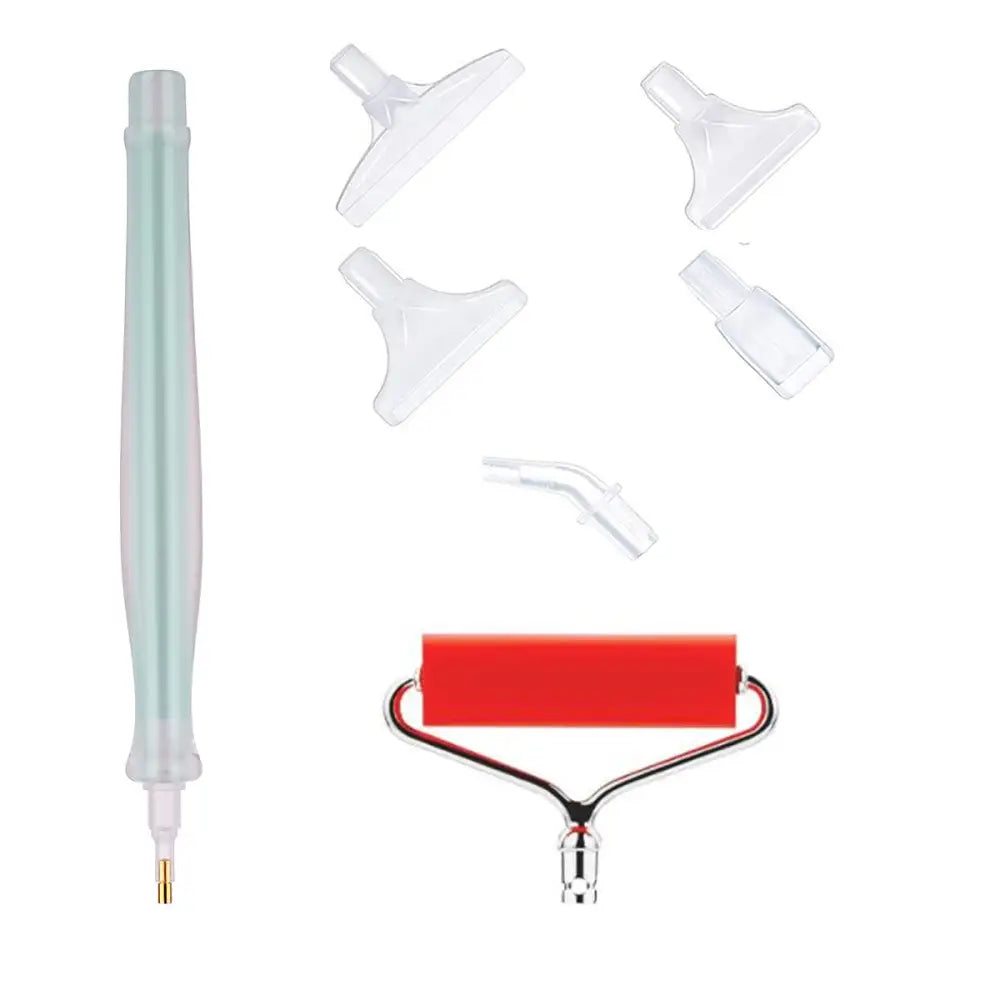 Roller Diamond Painting Pen with 5 Replaceable Tips - Green - Diamond Painting Accessory