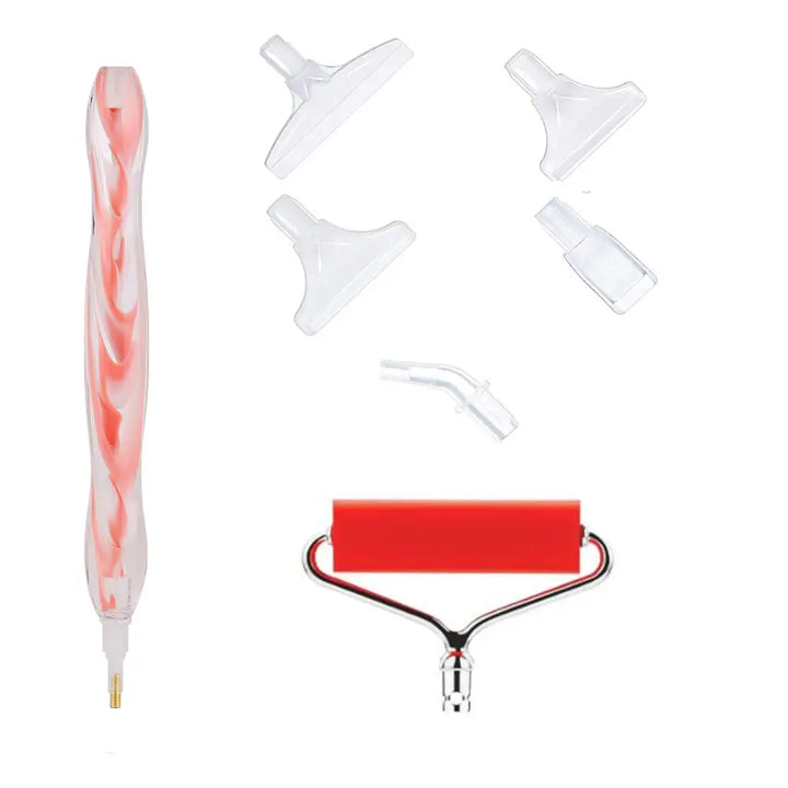 Roller Diamond Painting Pen with 5 Replaceable Tips - Pink Ripple - Diamond Painting Accessory