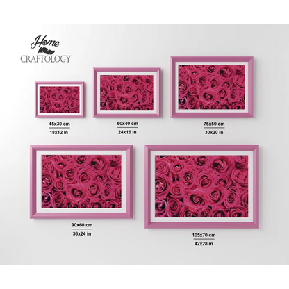 Rose Pink Flowers - Premium Diamond Painting Kit - Diamond Painting Kit