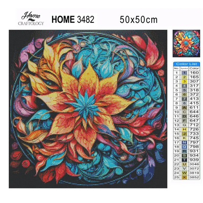 Round Flower Mandala - Exclusive Premium Diamond Painting Kit - Diamond Painting Kit
