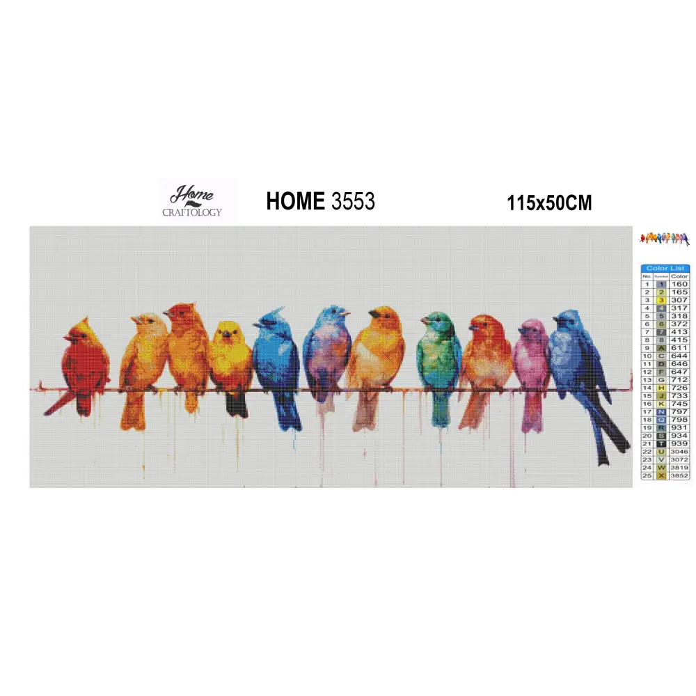 Row of Birds - Exclusive Premium Diamond Painting Kit - Diamond Painting Kit