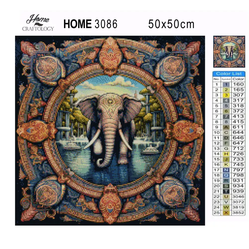 Royal Elephant Mandala - Exclusive Premium Diamond Painting Kit - Diamond Painting Kit