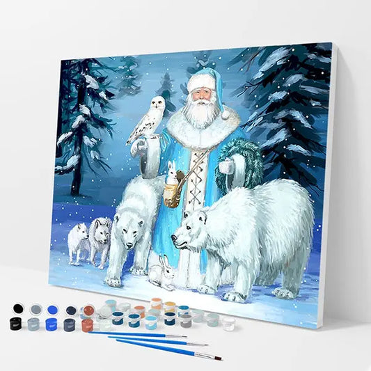 Santa in the Snow Kit - Paint By Numbers - 30x40cm / 12x16’’ / No Frame - Paint By Numbers