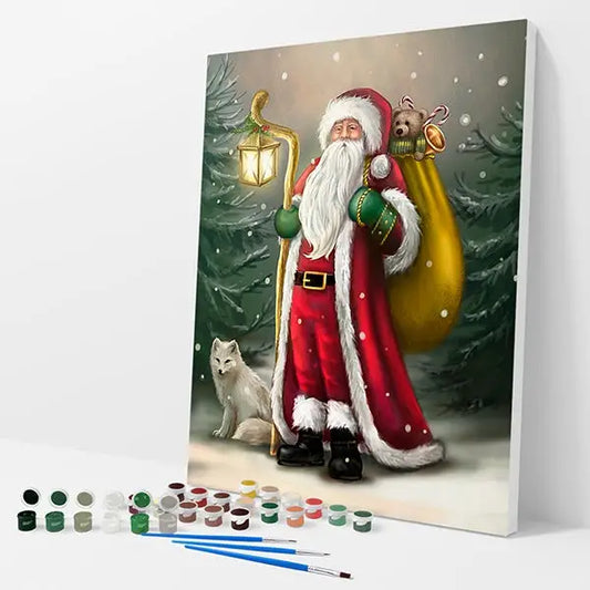 Santa Walking at Night Kit - Paint By Numbers - 30x40cm / 12x16’’ / No Frame - Paint By Numbers