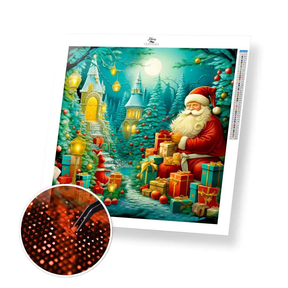 Santa with Gifts - Exclusive Premium Diamond Painting Kit - 30x30cm / 12x12’’ / Square (Most Popular) / No Frame