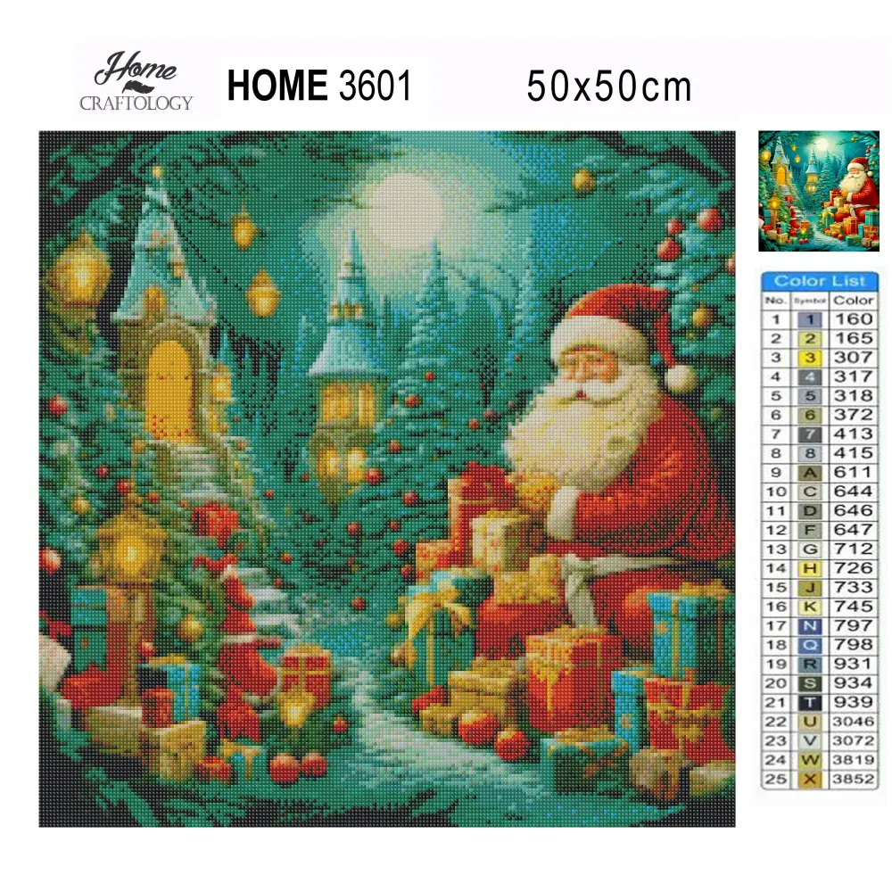 Santa with Gifts - Exclusive Premium Diamond Painting Kit - Diamond Painting Kit