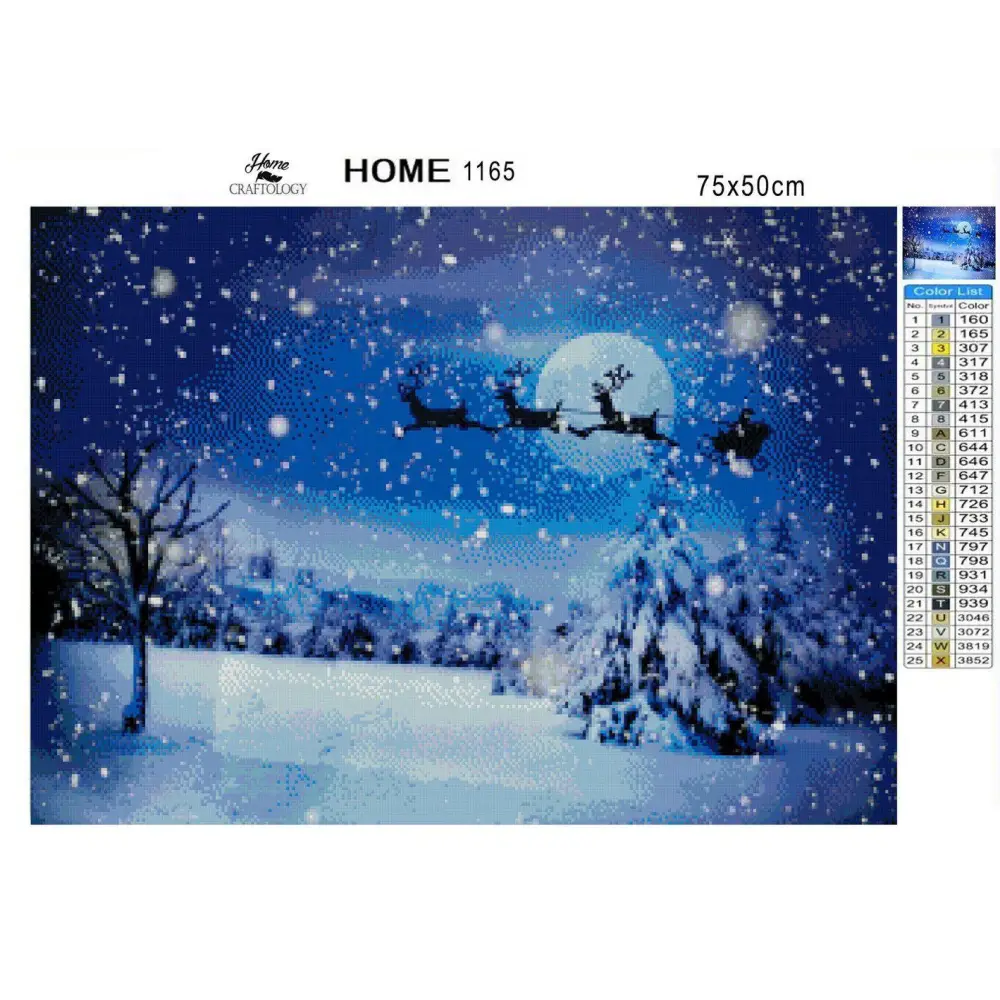 Santa's Silhouette - Diamond Painting Kit - Home Craftology