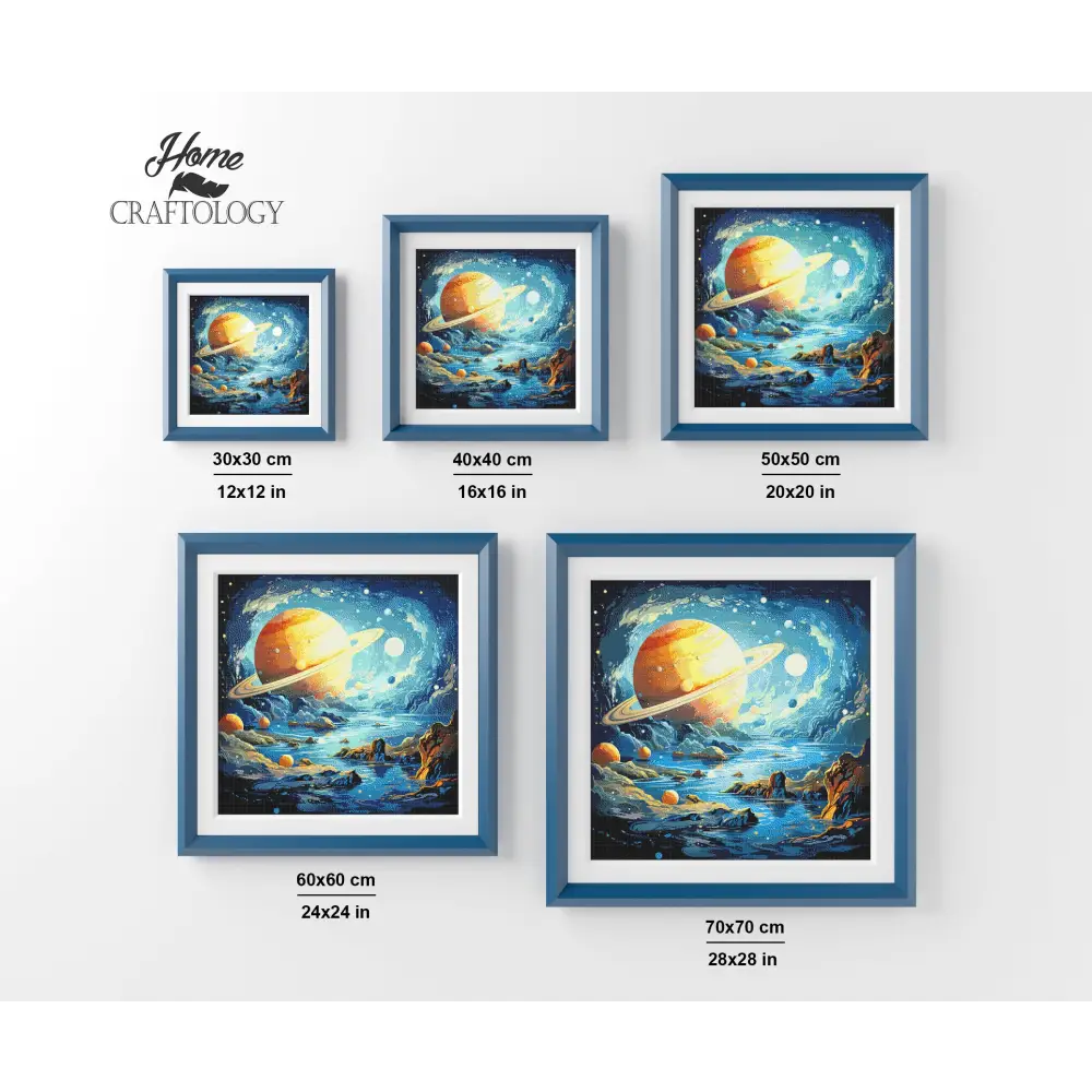Saturn with Other Planets - Exclusive Premium Diamond Painting Kit - Diamond Painting Kit