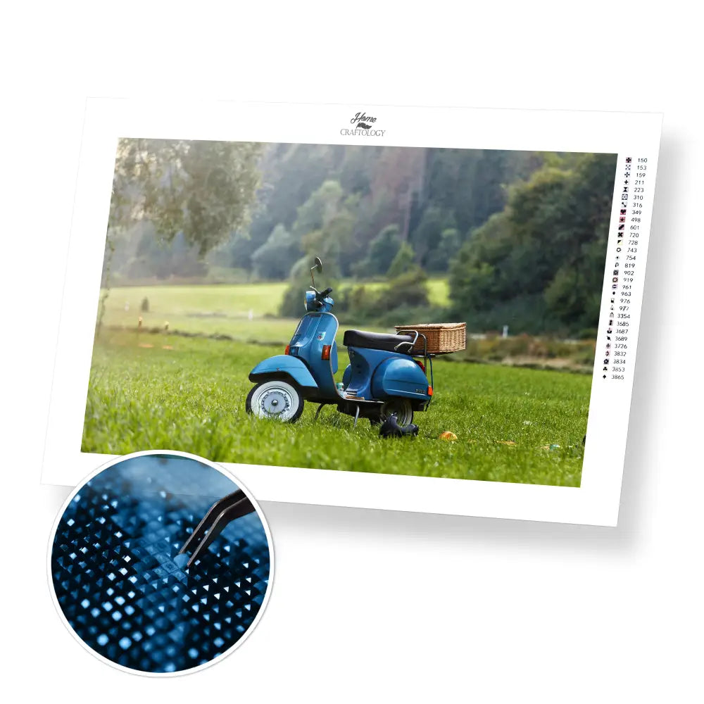 Scooter - Premium Diamond Painting Kit - 45x30cm / 18x12’’ / Square (Most Popular) - Diamond Painting Kit