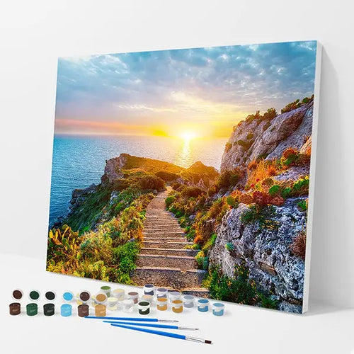Seaside Walk Kit - Paint By Numbers - 30x40cm / 12x16’’ / No Frame - Paint By Numbers