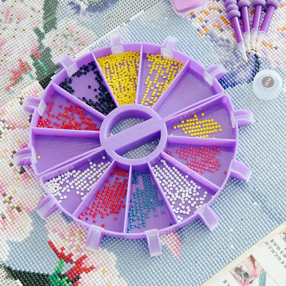 Semi-Circle Diamond Painting Tray with Pen Package - Diamond Painting Accessory