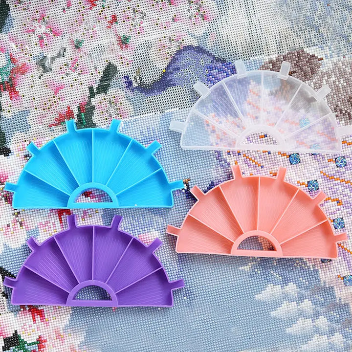 Semi-Circle Diamond Painting Tray with Pen Package - Diamond Painting Accessory