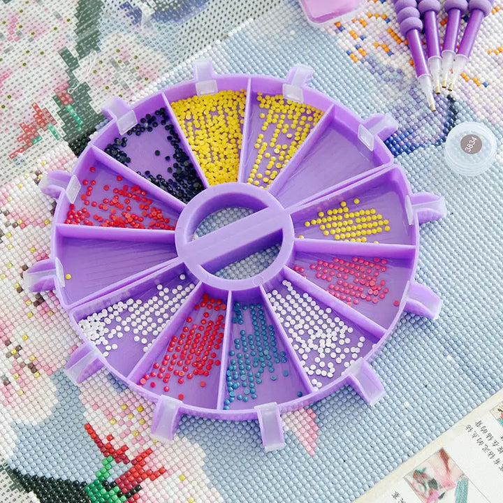 Semi-Circle Diamond Painting Tray with Stopper - Diamond Painting Accessory