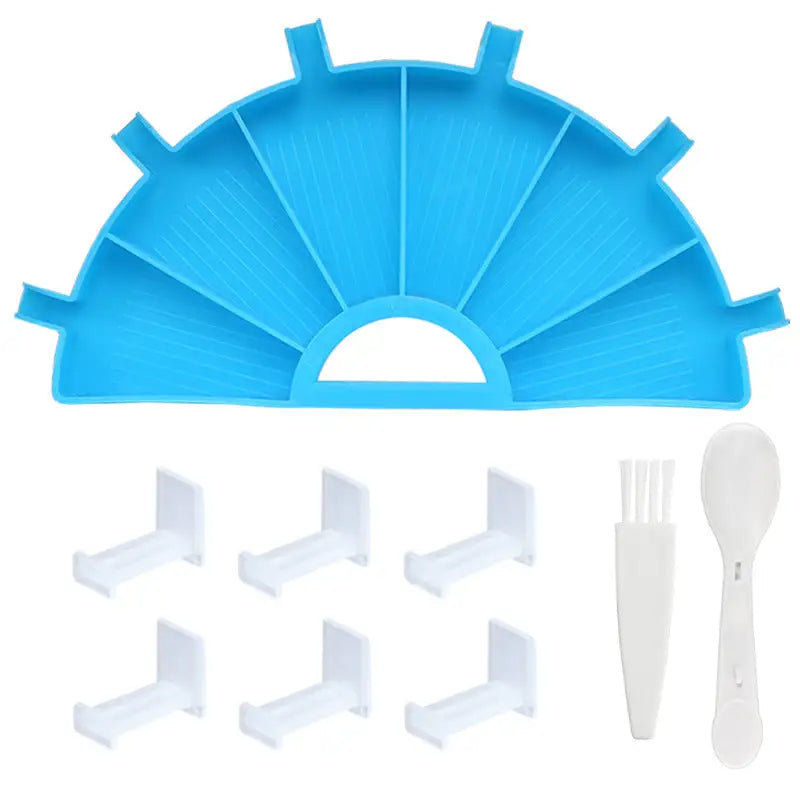 Semi-Circle Diamond Painting Tray with Stopper - Blue - Diamond Painting Accessory