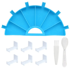 Semi-Circle Diamond Painting Tray with Stopper - Blue - Diamond Painting Accessory