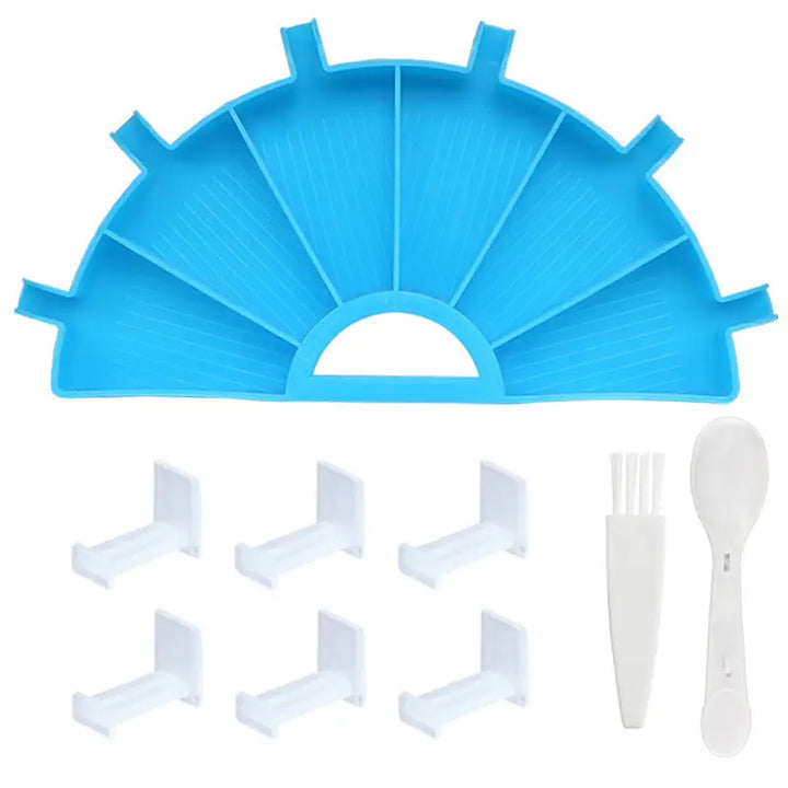 Semi-Circle Diamond Painting Tray with Stopper - Blue - Diamond Painting Accessory