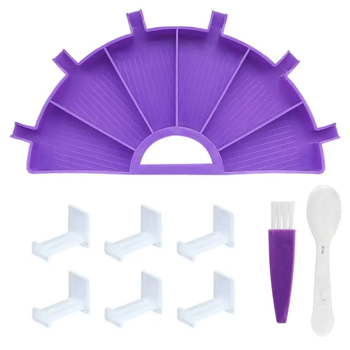 Semi-Circle Diamond Painting Tray with Stopper - Purple - Diamond Painting Accessory