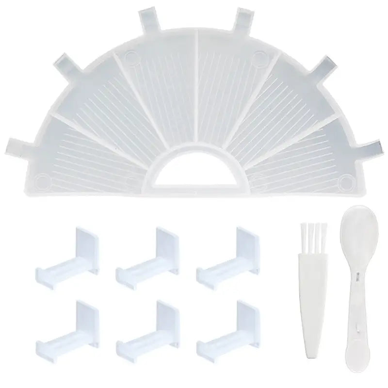 Semi-Circle Diamond Painting Tray with Stopper - White - Diamond Painting Accessory