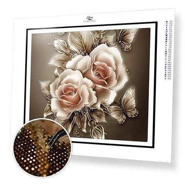 Sepia Roses - Premium Diamond Painting Kit