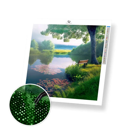 Serene Lake - Premium Diamond Painting Kit - 30x30cm / 12x12’’ / Square (Most Popular) - Diamond Painting Kit