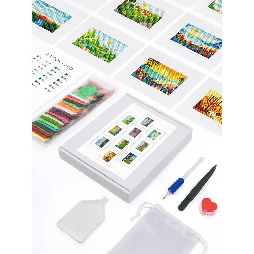Set of 10 Landscape - Mini Diamond Painting Kits - Mini Painting
