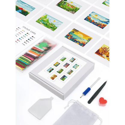 Set of 10 Landscape - Mini Diamond Painting Kits - Mini Painting