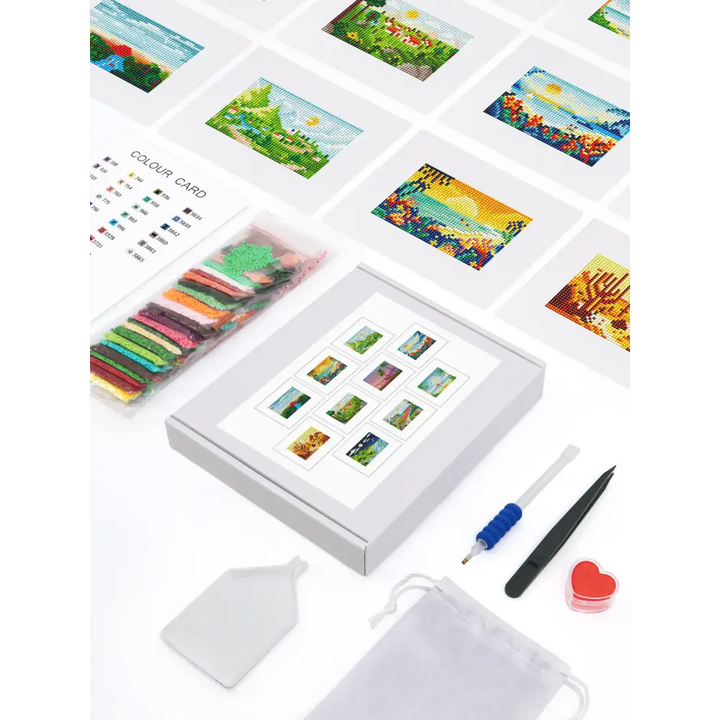 Set of 10 Landscape - Mini Diamond Painting Kits - Mini Painting