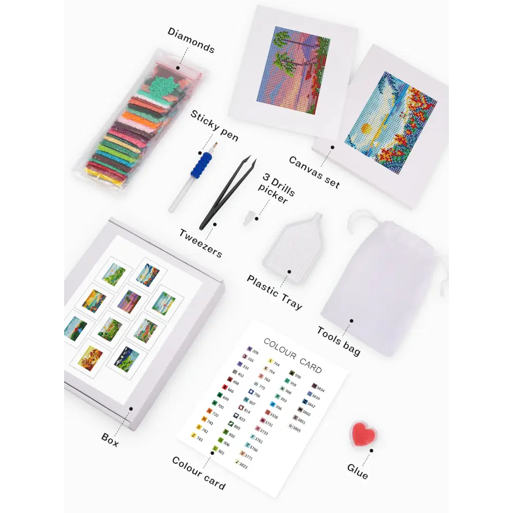 Set of 10 Landscape - Mini Diamond Painting Kits - Mini Painting