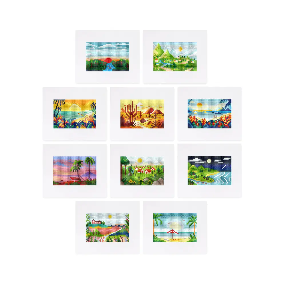 Set of 10 Landscape - Mini Diamond Painting Kits - Mini Painting