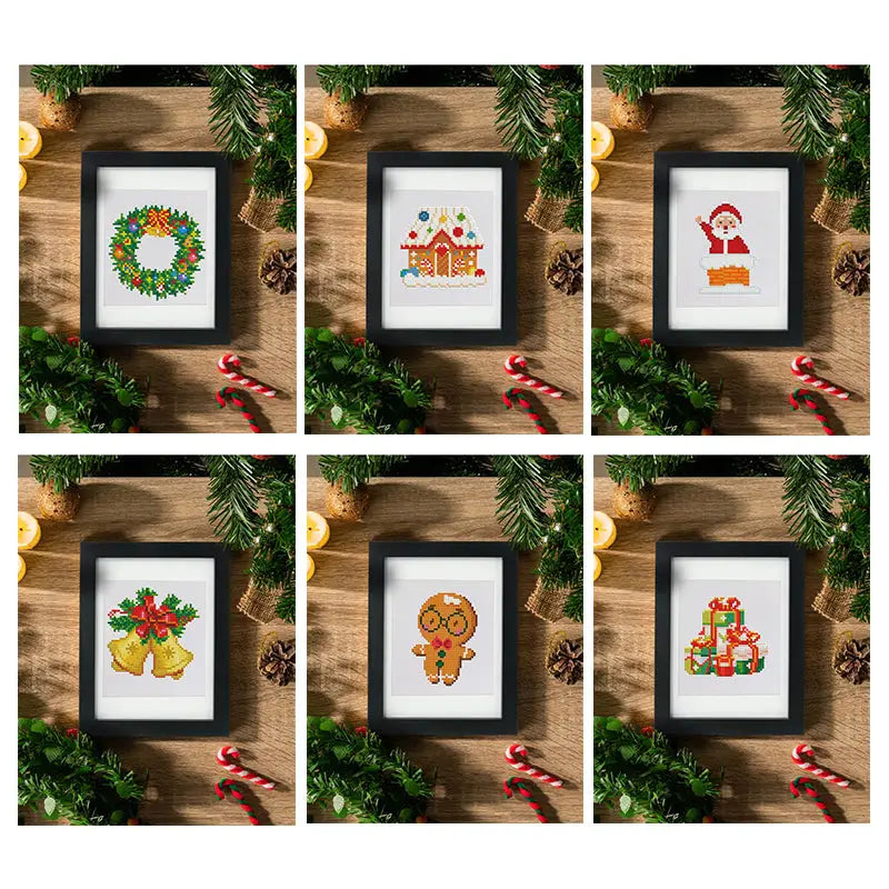 Set of 12 Christmas Designs A - Mini Diamond Painting Kits - Mini Painting