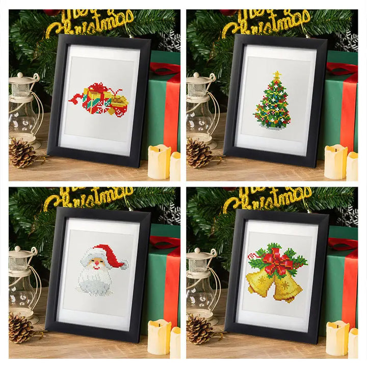 Set of 12 Christmas Designs B - Mini Diamond Painting Kits - Mini Painting