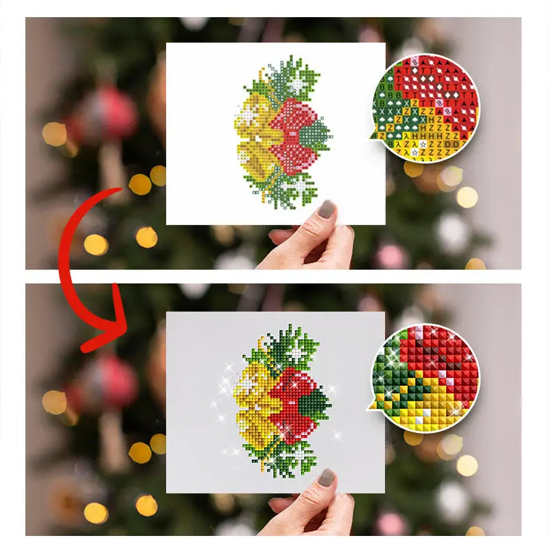 Set of 12 Christmas Designs C - Mini Diamond Painting Kits - Mini Painting