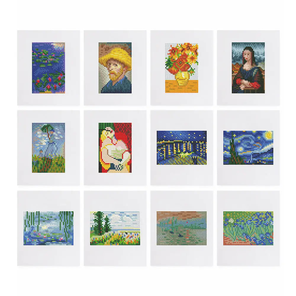 Set of 12 Classical Paintings - Mini Diamond Painting Kits - Mini Painting