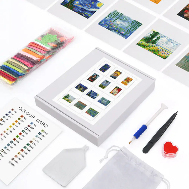 Set of 12 Classical Paintings - Mini Diamond Painting Kits - Mini Painting