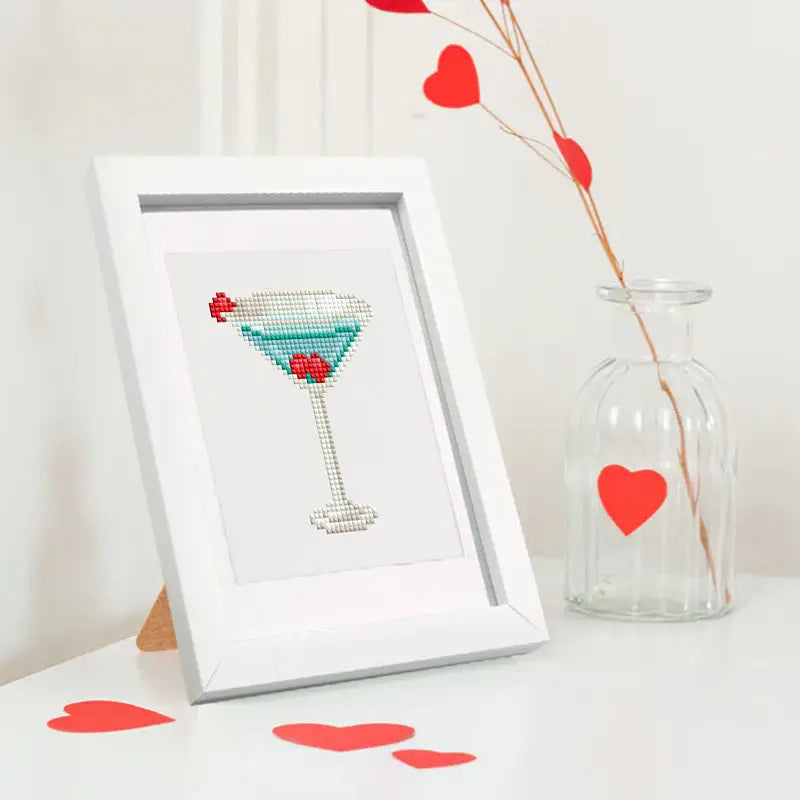 Set of 12 Cocktails - Mini Diamond Painting Kits - Mini Painting