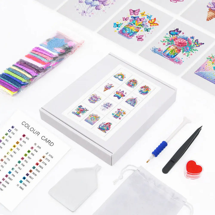 Set of 12 Fairyland - Mini Diamond Painting Kits - Mini Painting