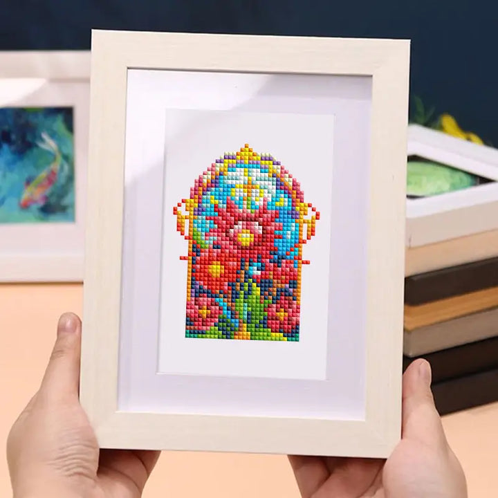 Set of 12 Floral Windows - Mini Diamond Painting Kits - Mini Painting