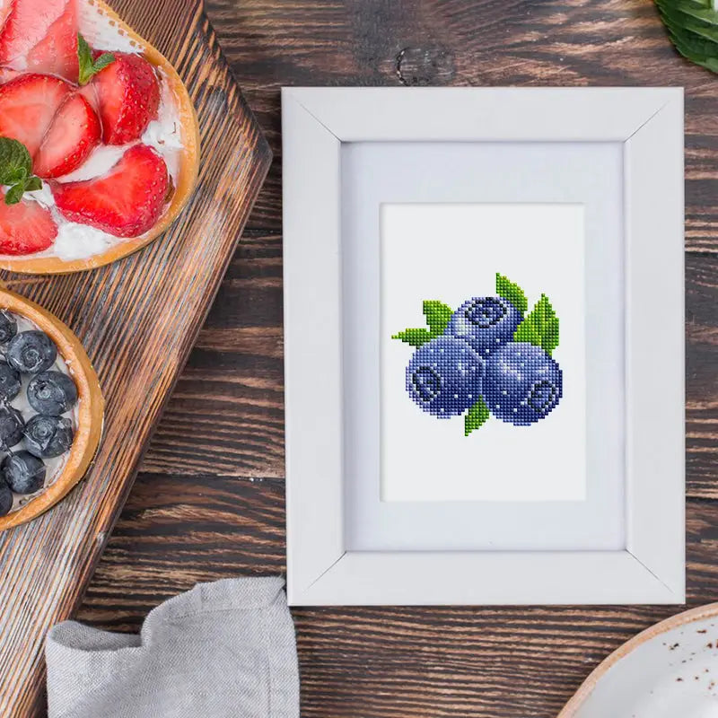 Set of 12 Fruits - Mini Diamond Painting Kits - Mini Painting