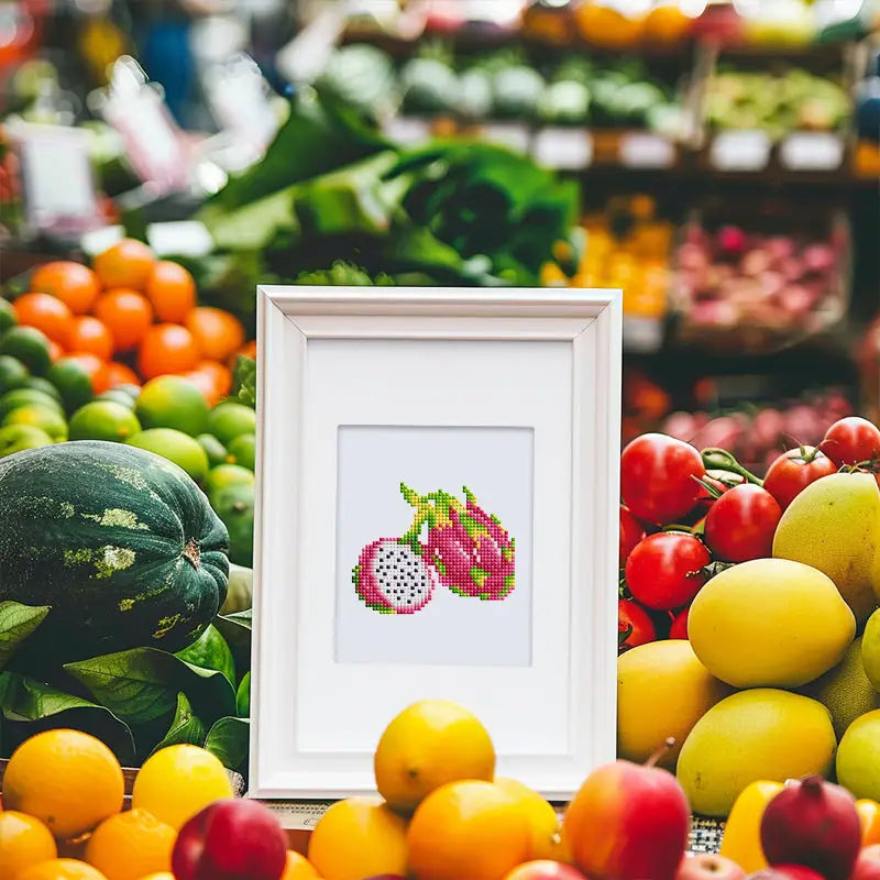Set of 12 Fruits - Mini Diamond Painting Kits - Mini Painting