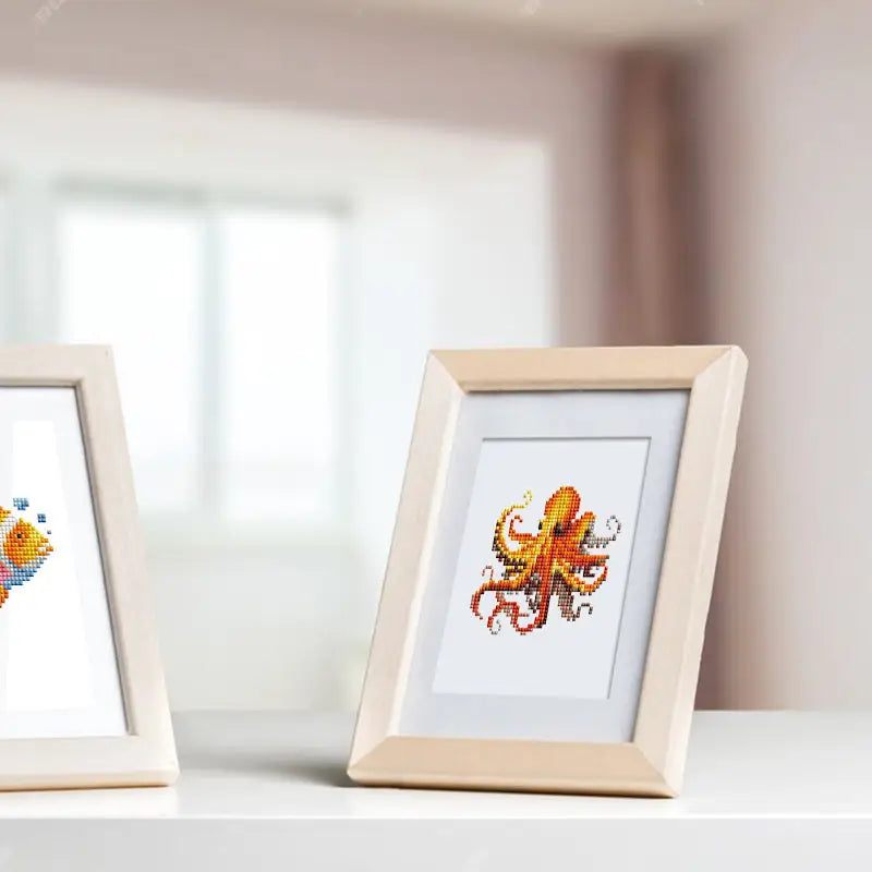 Set of 12 Ocean Wonders - Mini Diamond Painting Kits - Mini Painting