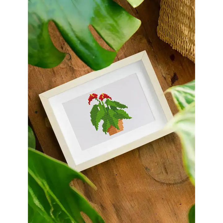Set of 12 Plants B - Mini Diamond Painting Kits - Mini Painting