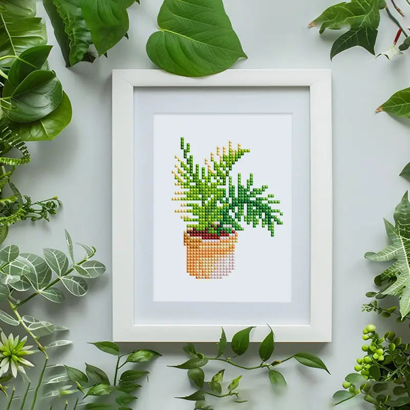 Set of 12 Plants C - Mini Diamond Painting Kits - Mini Painting