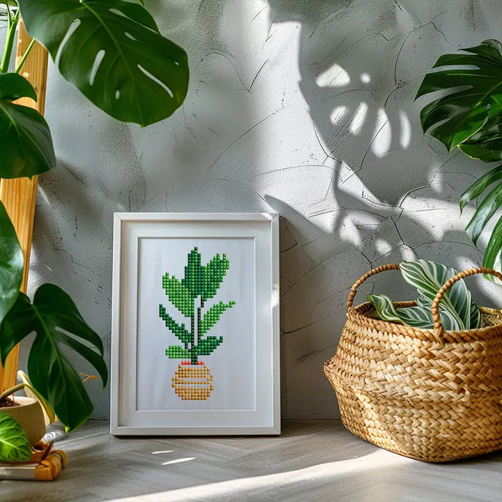 Set of 12 Plants C - Mini Diamond Painting Kits - Mini Painting