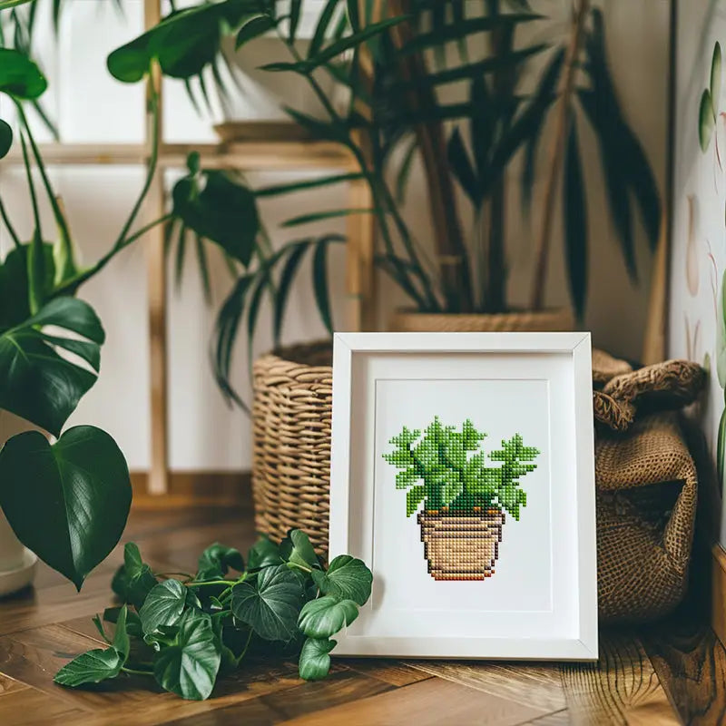 Set of 12 Plants C - Mini Diamond Painting Kits - Mini Painting