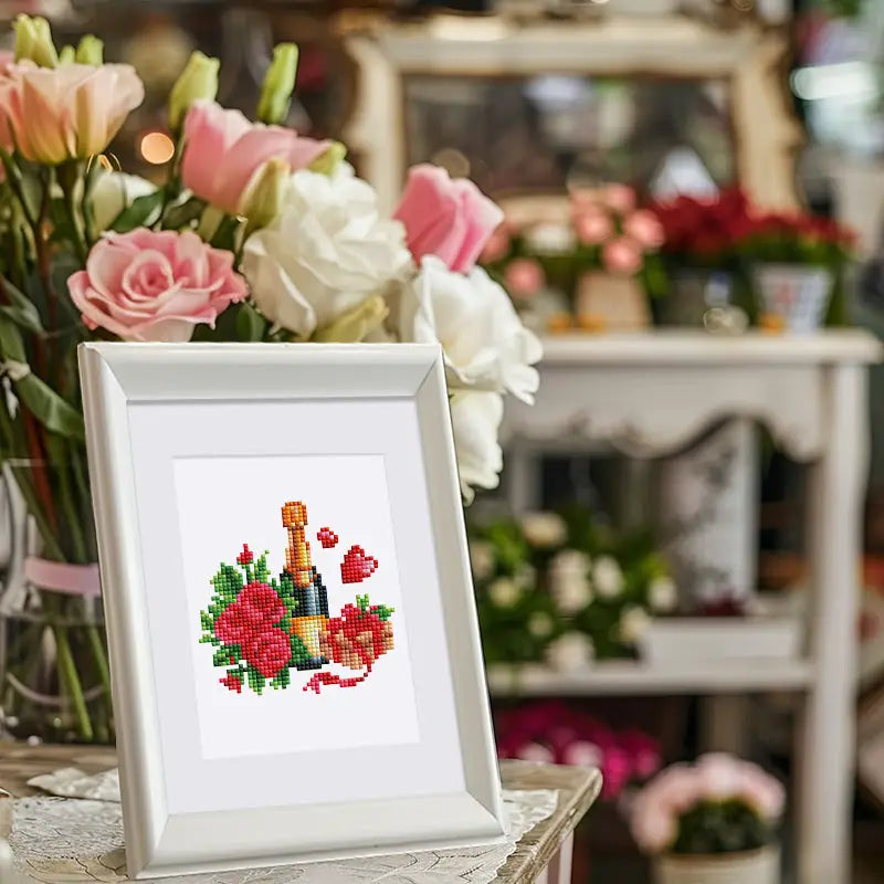 Set of 12 Red Roses - Mini Diamond Painting Kits - Mini Painting