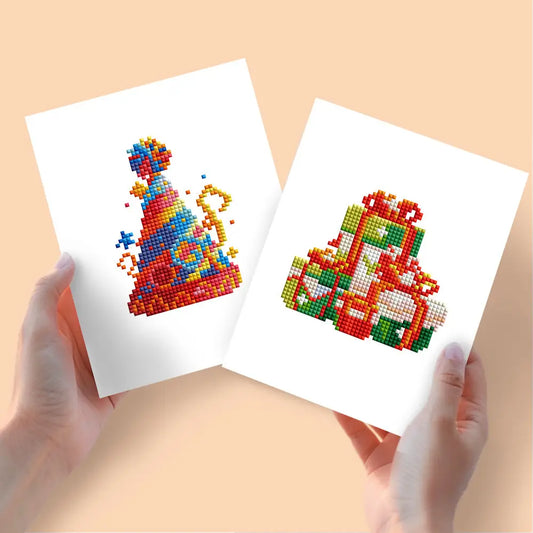Set of 2 Birthday - Mini Diamond Painting Kits - Mini Painting