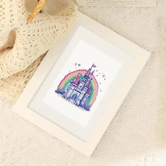Set of 2 Castle and Rainbow - Mini Diamond Painting Kits - Mini Painting