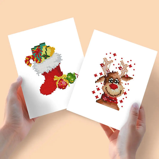 Set of 2 Christmas - Mini Diamond Painting Kits - Mini Painting