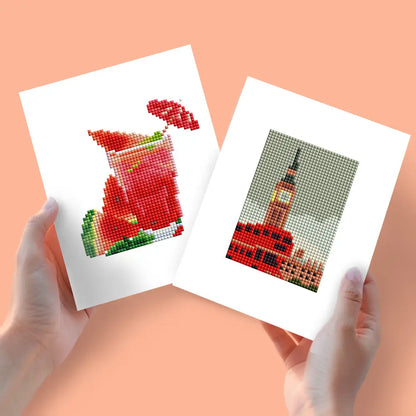 Set of 2 Cocktail and UK - Mini Diamond Painting Kits - Mini Painting